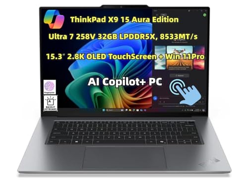 Image of New ThinkPad X9 15 Aura Edition AI Copilot+ Laptop 15.3ʺ 2.8K (2880x1800) OLED Touchscreen Ultra 7 258V Processor 32GB LPDDR5X RAM 1TB SSD Backlit Haptic Fingerprint HDMI WiFi7 Thunderbolt 4 Win 11Pro