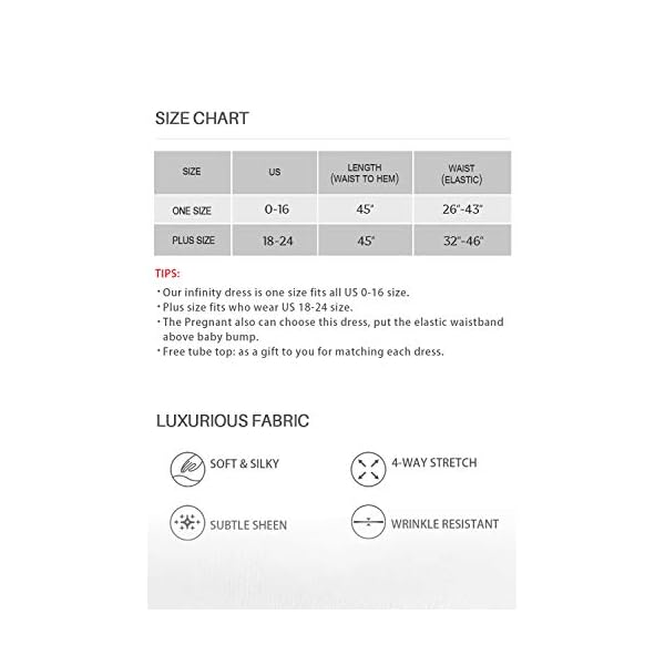 Bridesmaid Dress,Womens Long Prom Dresses Infinity Dress with Bandeau, Convertible Dress, Bridesmaid Dress, Long,Short, Plus Size, Multi-Way Dress, Twist Wrap Dress