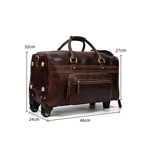 Travel Bags for Men, Duffle Bags for Men, Shoulder Bags, Mens Genuine Leather Handbags (Color : Brown)2