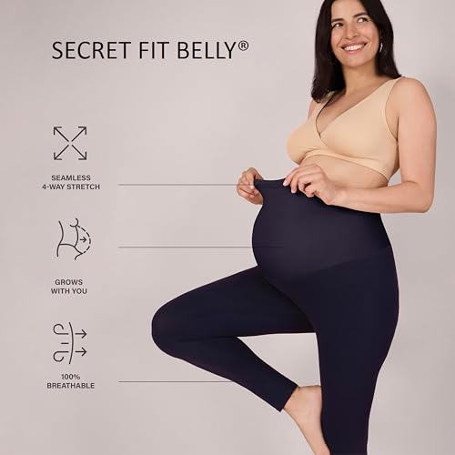 Motherhood Maternity 91922-01-LARGE Women'S Essential Stretch Full Length Secret Fit Over The Belly Pregnancy Legging thumb #5