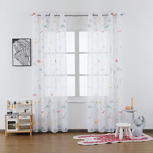 NICETOWN 2 Paneles De Cortinas Transparentes Con Ojales De 37 X 84