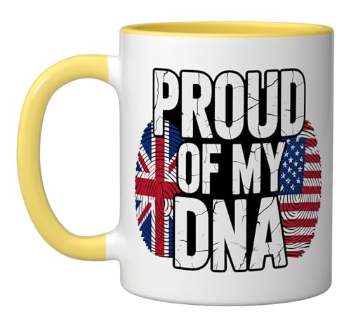 Comparison: Best Yellow Microwave Uk 10 Proud of My DNA British American Heritage UK USA Roots Ceramic Mug, Yellow/White