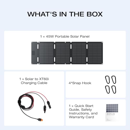 EF ECOFLOW 45W Portable & Foldable Solar Panel, 25% High-Efficiency N-Type Solar Cell, IP65 Waterproof & Dustproof, Design for Camping, Backpacks, SUVs, and Minivans - Image 7