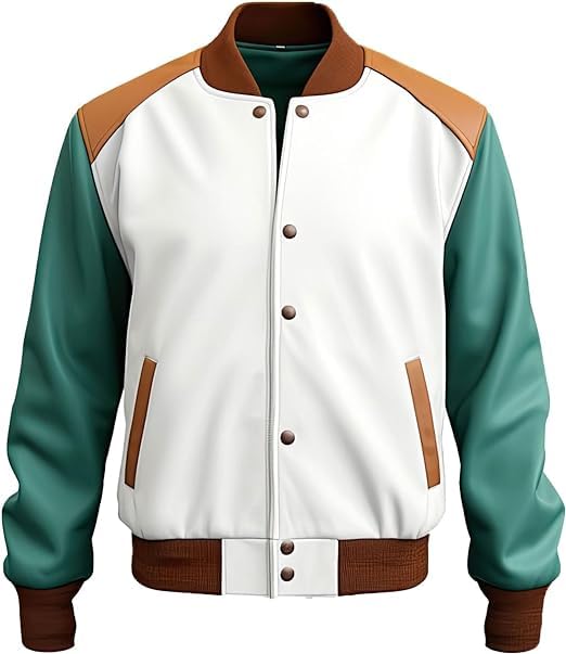 Image of Men's Biker Multi Color Leather Jacket, Leather Biker Jacket for Men, Faux Leather Biker Bomber Jacket