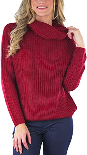 Image of ToBeInStyle Women's Classic Knit Fold Over Turtleneck Pullover