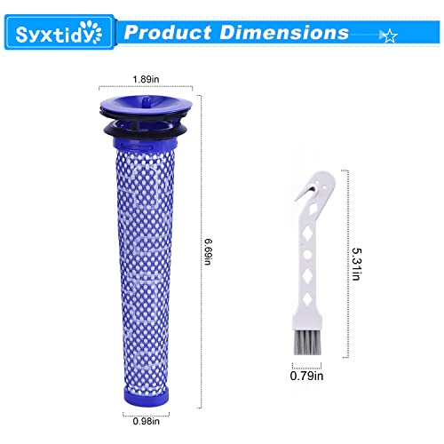 Image of 4 Pack Pre Filter Replacements for Dyson Animal Absolute V7 V8 V6 DC58 DC59 Motorhead Total Clean Cordless Vacuum Cleaner,Compare to Part # 965661-01