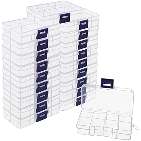 BELLE VOUS Caja Organizadora Plastico Transparente para Abalorios (Pack de 20) Cover