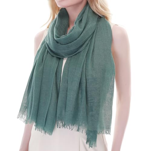 RIIQIICHY Bufanda Mujer Verde Pañuelos Cuello Fular Foulard con Flecos Chal Fiesta Estolas para Bodas Pashmina