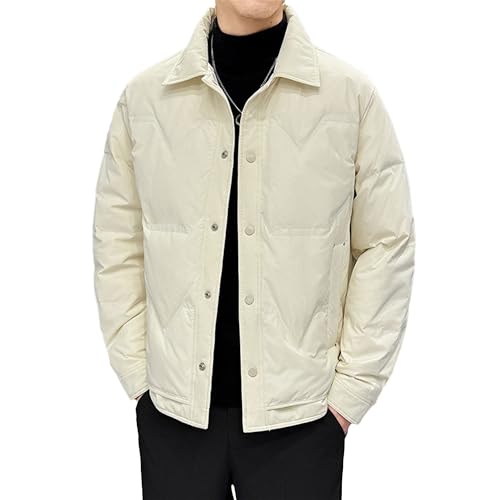 Veste matelassée isolée boutonnée homme beige pour un style tendance décontracté