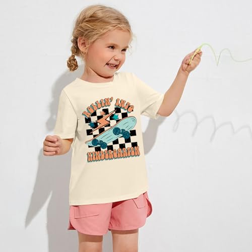 Image of Rollin Into Kindergarten Shirt Boys Girls First Day of Kindergarten T Shirts Little Kids Tee Top