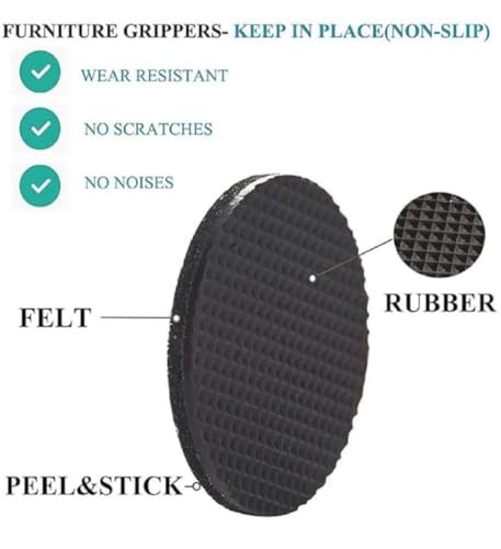 Image of 18pcs Round Anti-Slip Grip Pads - Self-Adhesive Rubber Cushions Protectors (Pack of 1) 2.5cm*2.5cm Black
