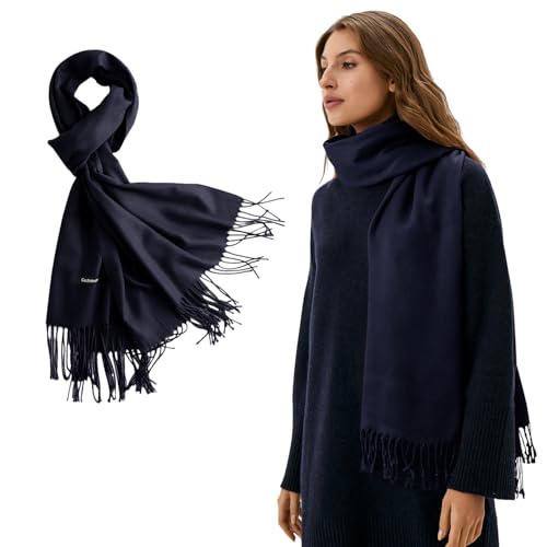 Lista de Bufandas para Mujer de esta semana. 41 CHENGBAO Bufandas grande para Mujer,Chal de Pashmina suave para Mujers,Moda y elegancia, 200 * 70cm Bufanda Mujer (Marino)