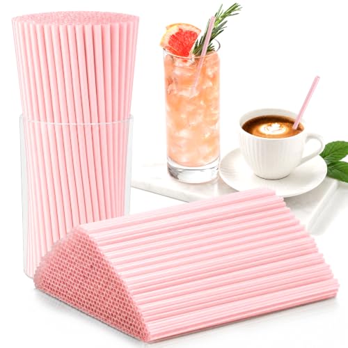 200 Pcs Pink Coffee Stir Sticks and Holder Set 7 Inch Plastic Coffee Stir Straws with Holder Cocktail Drink Stirrers Mixing Milk Cocktail Drinks Supplies for Bridal Baby Showers Party