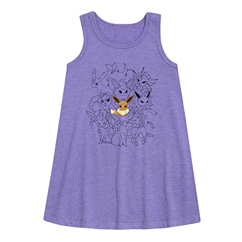 HYBRID APPAREL - Pokémon - Eevee Evolutions - Youth Girls A-line Dress - Size Large Purple