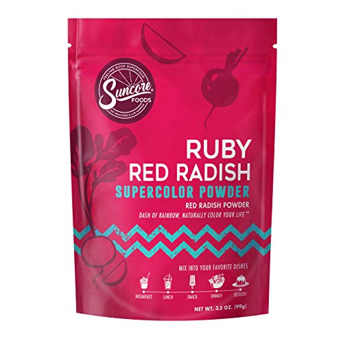 Suncore Foods â€“ Premium Ruby Red Radish Supercolor Powder, 3.5oz â€“ Natural Red Radish Food Coloring Powder, Plant Based, Vegan, Gluten Free, Non-GMO