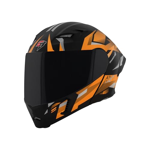 Image of Steelbird SBA-20 Shield X ISI Certified Flip-Up Graphic Helmet for Men and Women with Inner Chrome Sun Shield