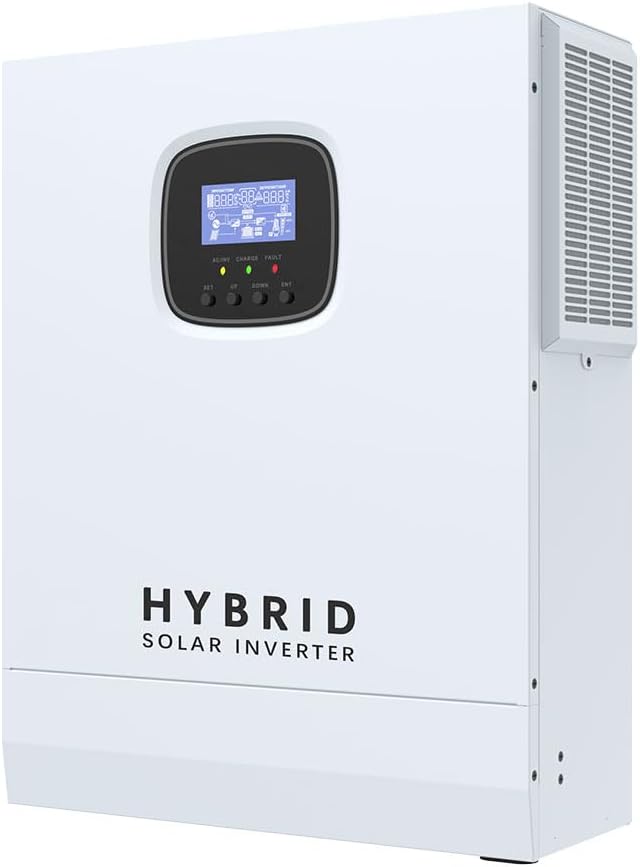 Y&H 5000W Hybrid Photo voltaic Inverter AC 120V to DC 48V, UL1741, Battery-Free Operation Supported, with 80A MPPT Charging 6000W PV Enter, 11kW Peak, Lithium/Lead-Acid Suitable, for House, RV, Off-Grid Use