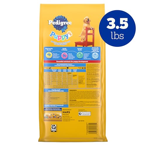 Pedigree Dry Puppy Food, Puppy Dry Food with Grilled Steak and Vegetable Flavor, 3.5 lb. Bag