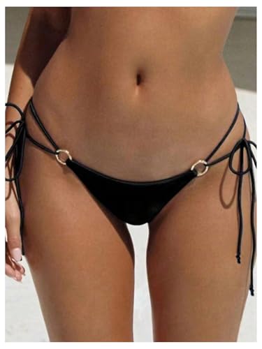 Image of SOLY HUX Bathing Suit for Women Halter Ring Linked Tie Side Bikini Sets Two Piece Swimsuit