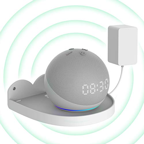 Accessoire Echo Dot 4 et 5 support blanc avec range câble intégré