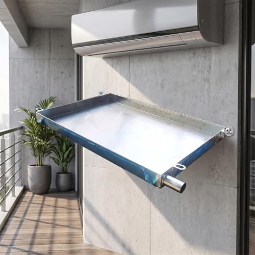 Tropfwanne Aus Edelstahl Mit Ablauf Für Fenster- Und Split- klimaanlagen Sowie Wärmepumpen- Langlebig, Rostbeständig Und Leicht Zu Reinigen 90x50cm/ 35x20in-7