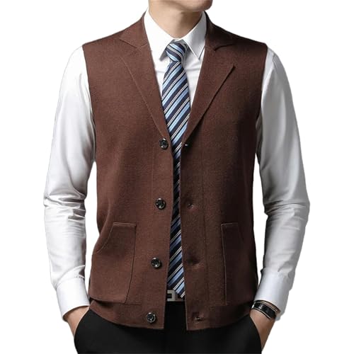Waistcoats LevelAnti-pilling Top Grade Pleuche Lapel Fashion Brand Knit Cardigan Casual Sweater Vest Sleeveless