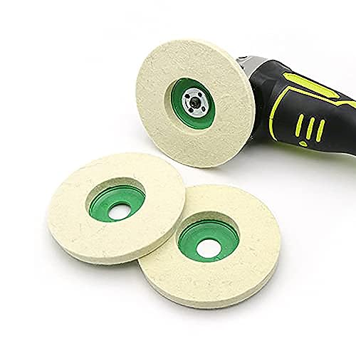 FINGLEE DT 3pc Disco de Fieltro de 125mm para Pulir,Fieltro Pulido Rueda para Angulo Amoladora,para Pulido de Metales,Pulido de Vidrio y Cerámica. (3pc 125mm)