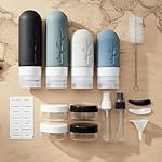 16 Pack Travel Bottles Set - TSA Approved Leak Proof Silicone Squeezable Containers for Toiletries, Conditioner, Shampoo, Lotion & Body Wash Accessories (Black) - Image 2