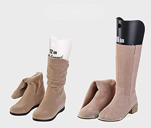 Quupy LL56971BLACK 2 Pairs 16 Inch Long Thicken Plastic Shoe Shaper Holder Shoe Trees Stretcher Inserts Tall Boot Automatic Stand Support No Print thumb #1