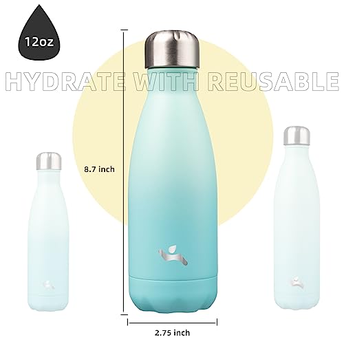 Image of Konokyo Insulated Water Bottles,12 oz Double Wall Stainless Steel Vacumm Metal Flask for Sports Travel,Mint