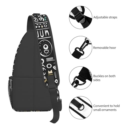 Bolso tipo sling para mujer y hombre negro miniatura 4