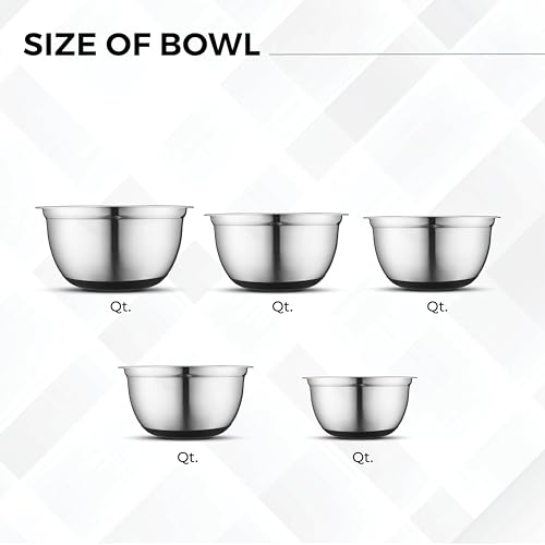 Set de 5 Tazones de Acero Inoxidable con Tapa y Base Antideslizante miniatura 4