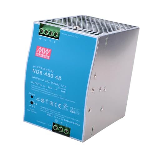 Image of NDR-480-48 480W DIN Rail Power Supply 48V 10A with UL508 Certification for Industrial Control Systems