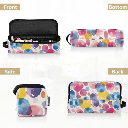 Organizador para herramientas de peinado, bolsa portátil con diseño acuarela y puntos, con tapete resistente al calor para plancha, rizadora y otras herramientas de peinado miniatura 5