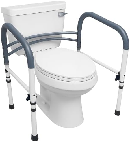 Carex Toilet Safety Rails - Toilet Handles for Elderly and Handicap Toilet Safety Rails - Toilet Safety Frame, Toilet Rails for Elderly