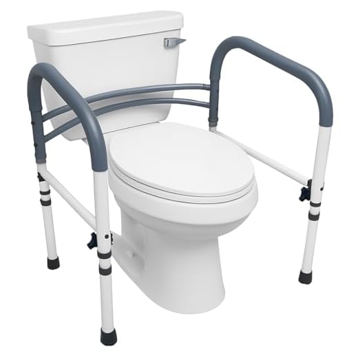 Carex Toilet Safety Rails - Toilet Handles for Elderly and Handicap - Home Health Care Equipment Toilet Safety Frame