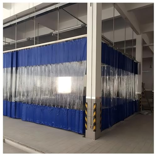 Cortinas divisoras de vinilo industriales con ojales de 2,8 x 2,4 m color azul 3