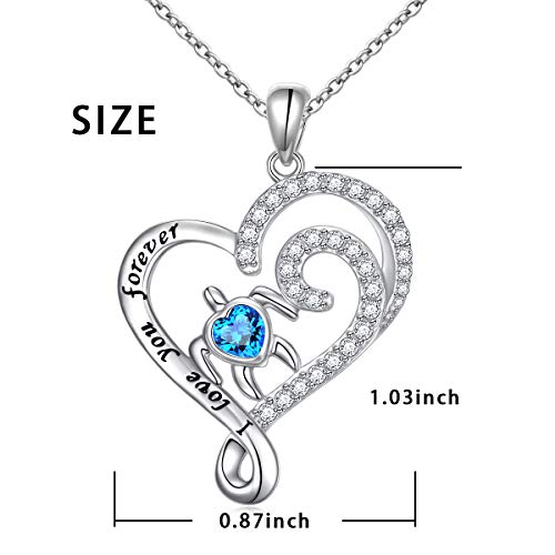 Ladytree Double Heart Turtle Necklace for Women 925 Sterling Silver Ocean Spray Sea Turtle Pendant Necklace Birthday Gifts for Women Daughter Girls Wife - Image 5