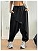 RoseSeek Women's Hippie Baggy Harem Pants Drawstring Waist Drop Crotch Trousers Asymmetrical Wrap Streetwear Black Medium