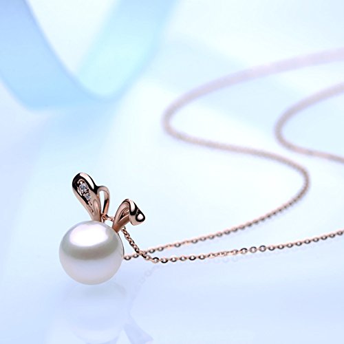 Easter Bunny Rabbit Pendant Cultured Pearls Necklace for Women Teen Girls S925 Sterling Silver Delicate Animal Jewelry Gifts for Daughter4