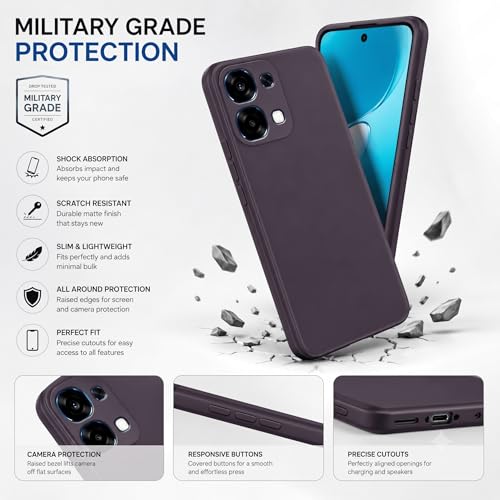 Image of FIRST MART Matte Silicone Back Cover for Oppo F33 Pro - Purple