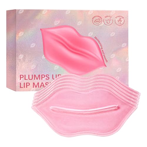 Máscara de labios hidratante y regordeta, parche de labios nutrido anti-cracking, labio regordete anti-cracking, 5 piezas, versátil, regordete y efecto de contorno para eliminar las imperfecciones