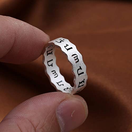 Bague en argent S925 sterling anti-stress anneau vague mat ajustable pour doigts sensibles