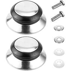 Iber Cazuelas Recambios 2 Piezas Perillas Pomo Recambio Tapadera,Tapa Olla Pomo Tapa Repuesto,Pomo para Tapa Perillas de Repuesto,Pomo de Tapa de Acero Inoxidable Para Olla para Tapadera Utensilios de Cocina de Repuesto