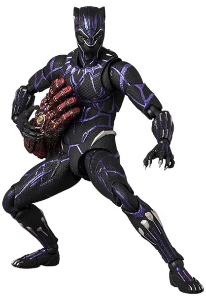 Medicom Toy MAFEX No. 316 MAFEX BLACK PANTHER (versione ENDGAME), altezza totale circa 6.3 in / 160 mm, non scala, action figure preverniciata
