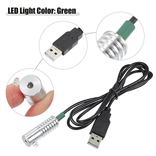 ACROPIX 3mm 0.12" 2W LED Luz de Alumino Iluminador Verde USB para Auto miniatura 3