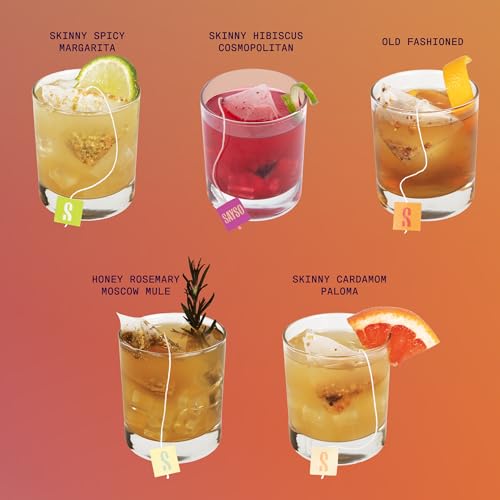 Image of SAYSO Skinny Spicy Margarita & Skinny Cardamom Paloma Cocktail Tea Bags - Instant Cocktail or Mocktail Mixers - No Hot Water - Professionally Crafted - Home Bar - Organic Ingredients, 16-Pack