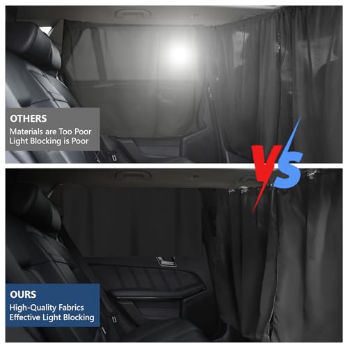 5 Stück Auto Fenster Sonnenschutz, 140 x 80CM Auto Sichtschutz Vorhänge, Abnehmbarer Auto Fenster Verdunkelung, Aktualisierte Kfz Trennvorhänge, Universeller Auto Vorhang, Camping Zubehör (5 Stück)