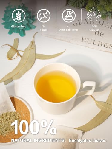 Image of TeeLux Eucalyptus Tea Bags, Premium Dried Eucalyptus Leaves Tea, Refreshing & Smooth Flavor, Caffeine Free, 100 Count