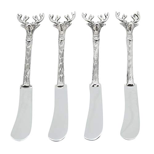 Occasion Gallery Silver Reindeer Cocktail Knife, Set of 4, Made of Brass, Steel (Knife Only)